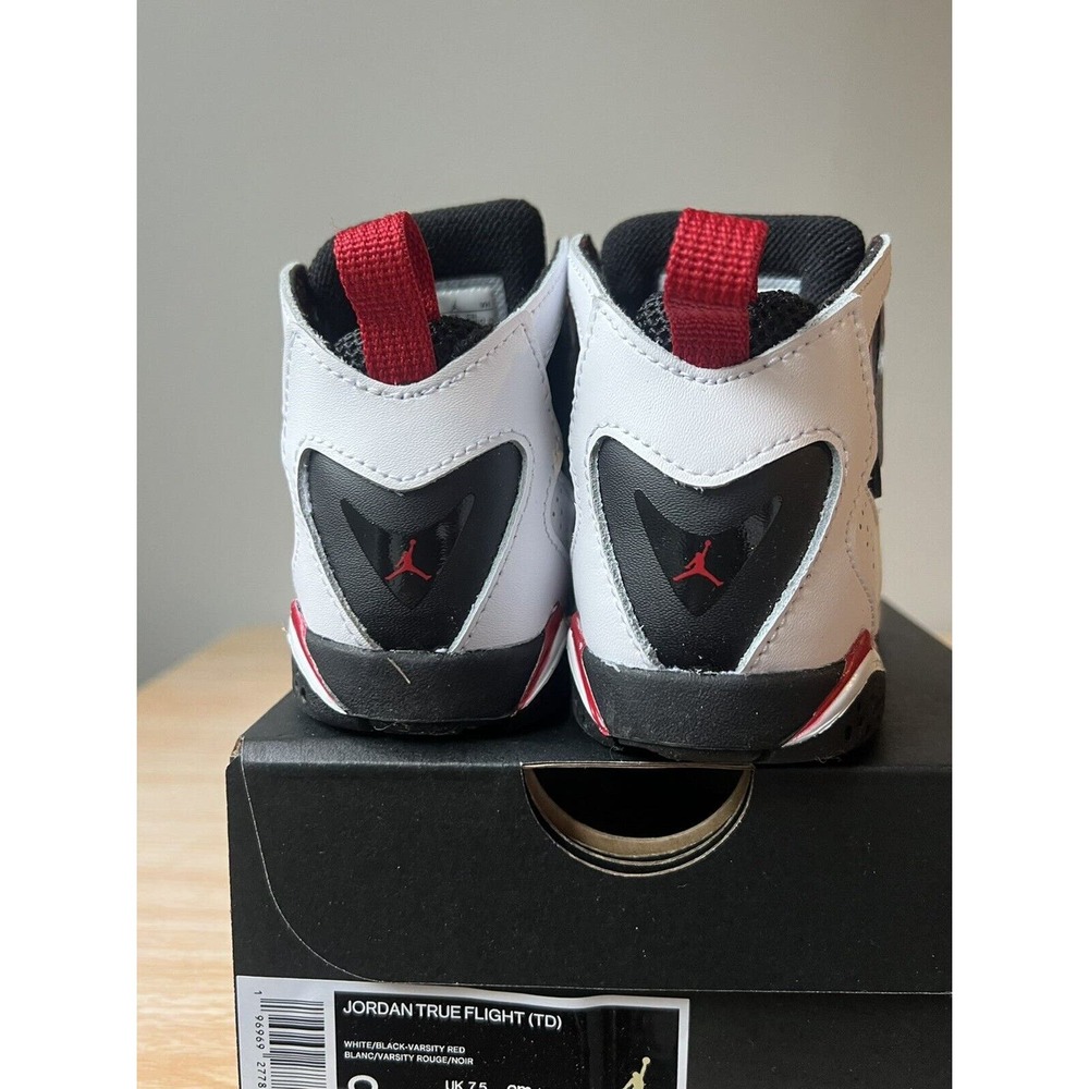 Toddler's Jordan True Flight White/Black-Varsity Red (343797 100) choose your sz - Picture 4 of 10